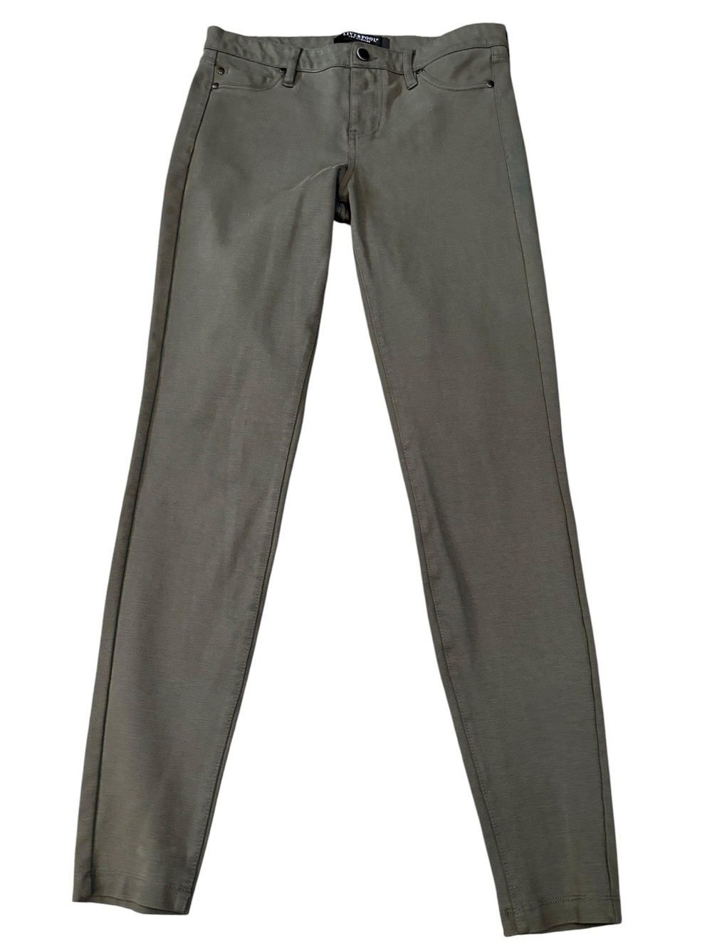 Liverpool Ponte Pants, Olive Dark Army Green Stretch Skinny, Size 6